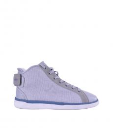 Grey Hi-Top Canvas Sneakers