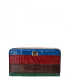 Dolce & Gabbana Multicolor Texture Continental Zip Wallet