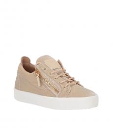 Giuseppe Zanotti Ivory Natural Low Top Sneakers
