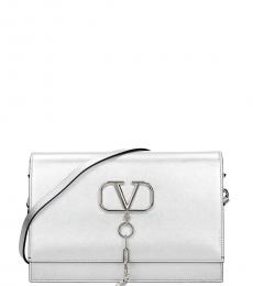 Valentino Garavani Silver V Case Medium Crossbody