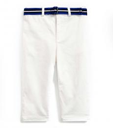 Ralph Lauren Baby Boys White Belted Stretch Chinos