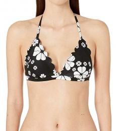 Kate Spade Black Scalloped Triangle Bikini Top