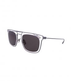 Salvatore Ferragamo Crystal Grey Rectangle Sunglasses