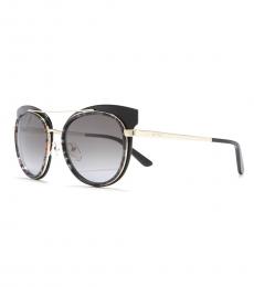 Etro Black Grey Paisley Oversized Sunglasses