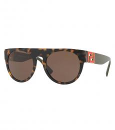 Versace Havana Round Sunglasses
