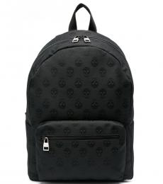 Alexander McQueen Black Skull Print Large Backpack