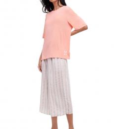 DKNY Pink Short Sleeve Top And Capri Sleep Set