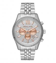 Michael Kors Silver Lexington Crystal Dial Watch