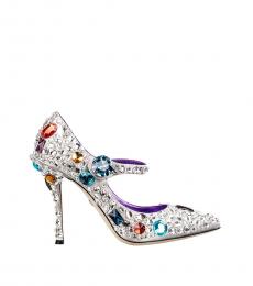Silver Jeweled Cinderella Heels
