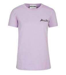 Moschino Light Purple Crewneck T-Shirt