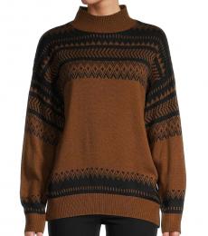 Brown Dropped Shoulder Sweater