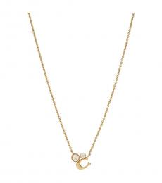 Coach Golden Signature Crystal Cluster Necklace