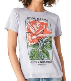 Grey Botanical Graphic T-Shirt