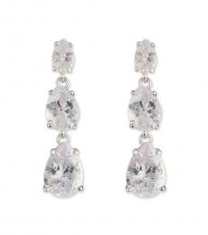 Givenchy Silver Pear Linear Earrings