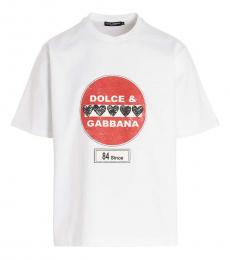 Dolce & Gabbana White Cartelli Stradali Print T-Shirt