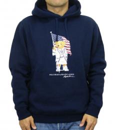 Ralph Lauren Navy Blue Usa Flag Polo Bear Hoodie