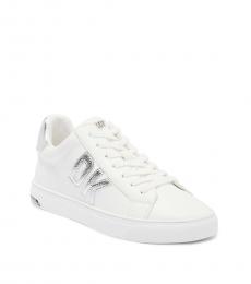 DKNY White Silver Logo Sneakers