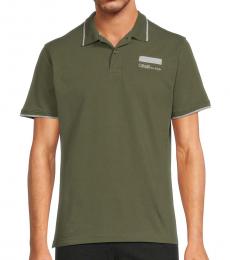 Cavalli Class Olive Logo Tipped Polo