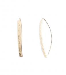 Ralph Lauren Golden Logo Bar Earrings
