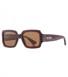 Moschino Maroon Square Sunglasses