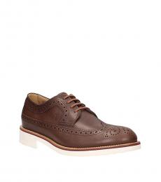 Brown Wingtip Leather Loafers