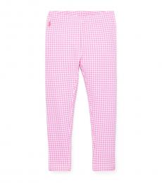 Ralph Lauren Little Girls Pink Gingham Stretch Leggings