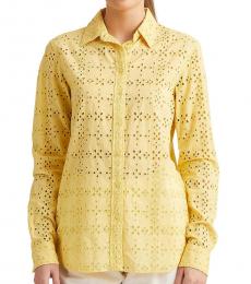 Ralph Lauren Light Yellow Eyelet Cotton Shirt