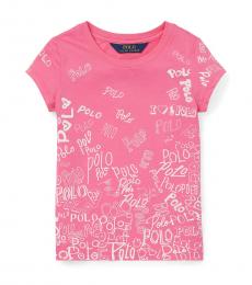 Ralph Lauren Little Girls Pink Graphic T-Shirt