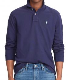 Ralph Lauren Navy Blue Classic Long Sleeve Mesh Polo