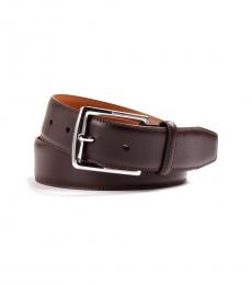 Ralph Lauren Brown Stitched Leather Dress Belt