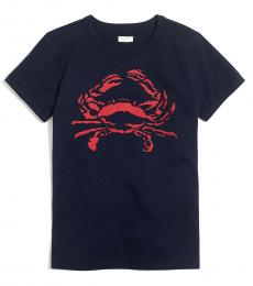 Little Boys Navy Crab T-Shirt