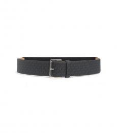 Michael Kors Black Logo Print Stretch Belt