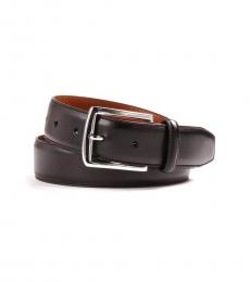 Ralph Lauren Black Stitched Leather Dress Belt