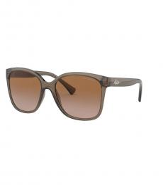 Brown Clear Square Sunglasses