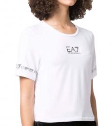 Emporio Armani White Cotton Logo T-Shirt