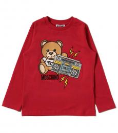 Little Boys Red Teddy Radio T-Shirt