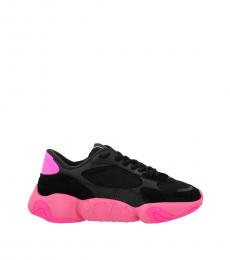 Valentino Garavani Black Pink Bubbleback Sneakers