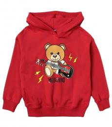 Moschino Little Boys Red Teddy Sweatshirt