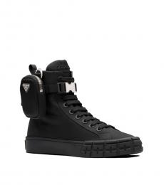 Prada Black Wheel Pocket Sneakers