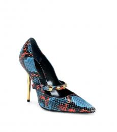 Versace Multicolor Snake Print Heels