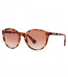 Ralph Lauren Pink Brown Oval Sunglasses