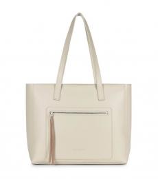 Lancaster Paris White Tassel Classic Medium Tote