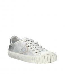 Silver Low Top Classic Sneakers