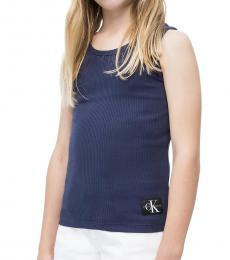 Calvin Klein Little Girls Peacot Monogram Tank Top