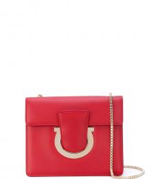 Salvatore Ferragamo Red Thalia Small Shoulder Bag