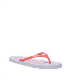 Calvin Klein White Fluorescent Pink Salma Flip Flops