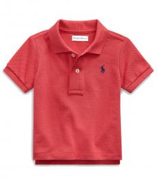 Ralph Lauren Baby Boys Sunrise Red Mesh Polo