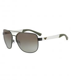 Matt Black-Olive Aviator Sunglasses
