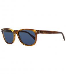 Ermenegildo Zegna Blonde Havana Rectangular Sunglasses