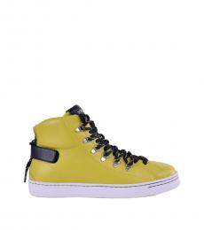 Dolce & Gabbana Yellow Zip Up High Sneakers